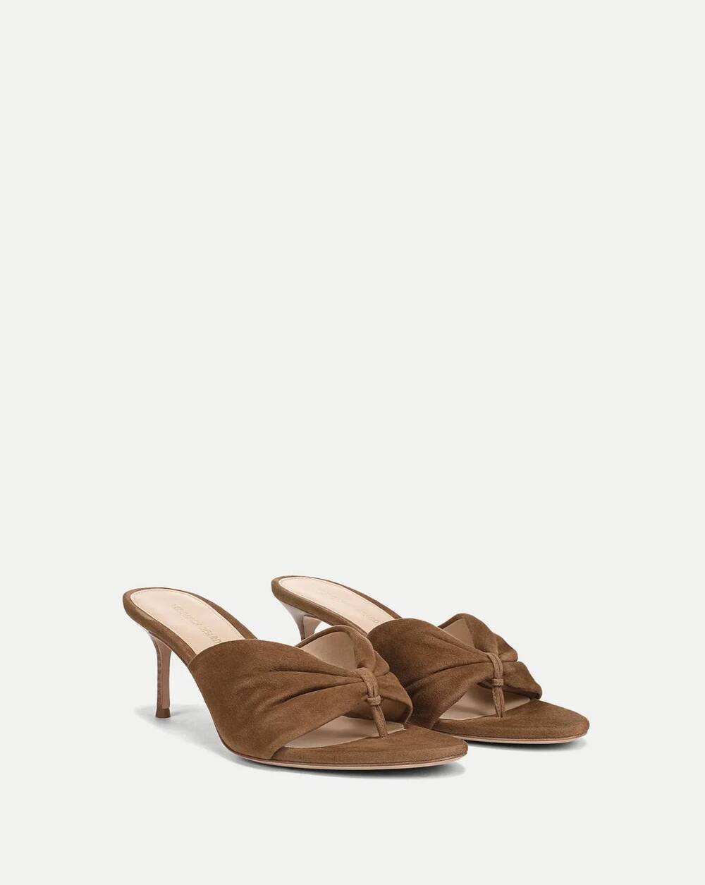 NEW VERONICA BEARD women's tullia suede mid-heel sandals in chestnut